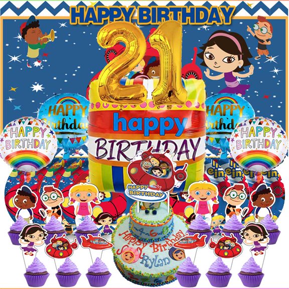 Little Einsteins 21th Tableware Balloons Cake Toppers Backdrop Banner Supplies Party Decor Plates Decorations