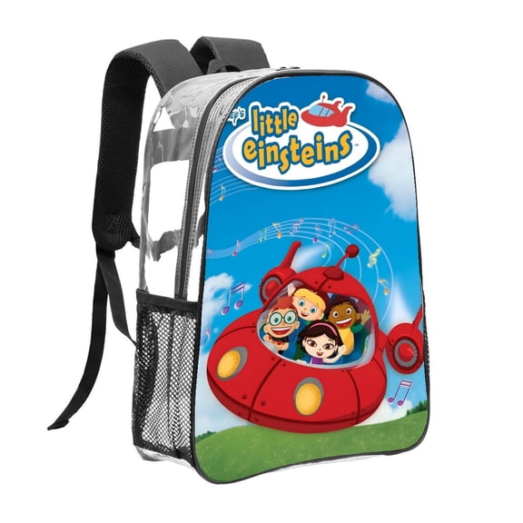 Little Einsteins-theme Clear Backpack Heavy Duty Transparent Bag See Through Bookbag for Work, Sport, College, Travel12.2X16.9"(31X43cm)