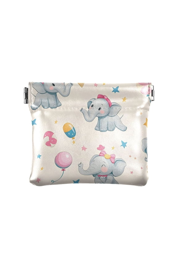 Little Elephant Wallet Small PU Leather Change Pouch Wallet for Women
