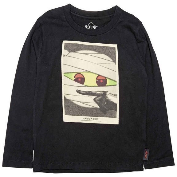 Little Eleven Paris Boys Black Mouth T-Shirt, Size 10Y