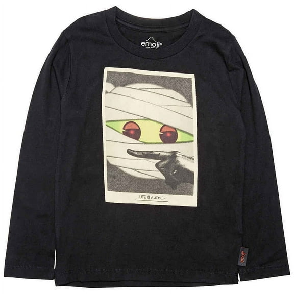 Little Eleven Paris Boys Black Mouth T-Shirt, Size 6Y