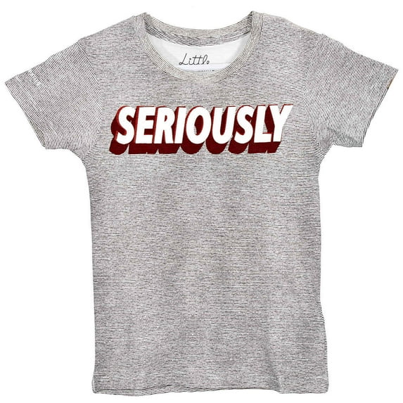 Little Eleven Paris Boys "Seriously" Short Sleeve T-Shirt, Size 12Y
