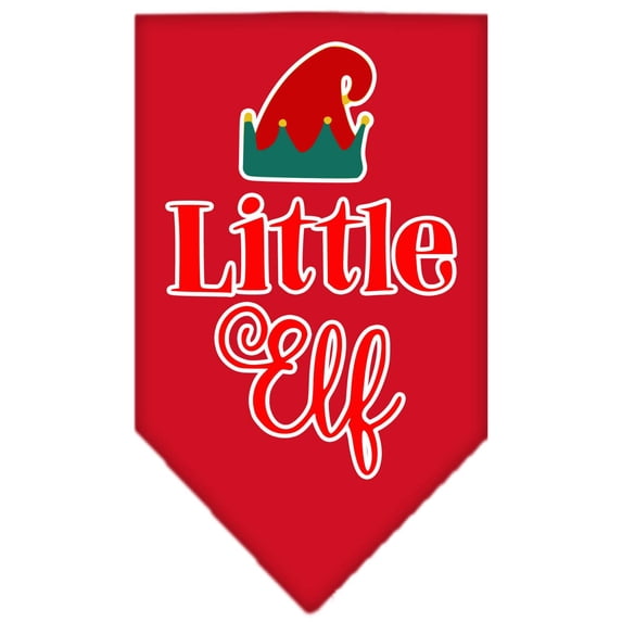 Christmas Pet and Dog Bandana Screen Printed, "Little Elf"