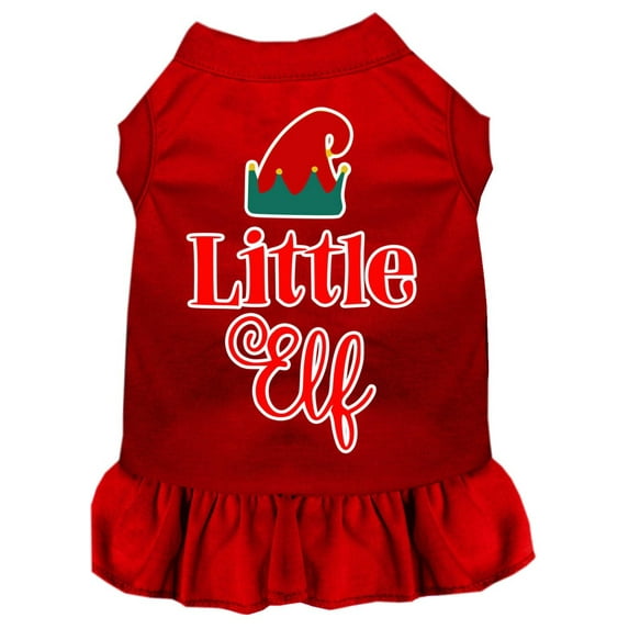 Christmas Pet Dog Cat Dress Screen Printed, "Little Elf"