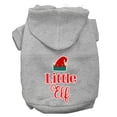 thumbnail image 1 of Christmas Pet Dog  Cat Hoodie Screen Printed, "Little Elf", 1 of 11