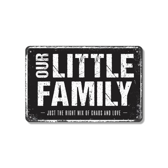 Our Little Family Rustic Distressed (2 Pack) 7 Inch x 10 Inch Novelty Aluminum Metal Sign Love Lives Loud Here Perfect for Entryways Living Rooms Kitchens Fun Gift for Families
