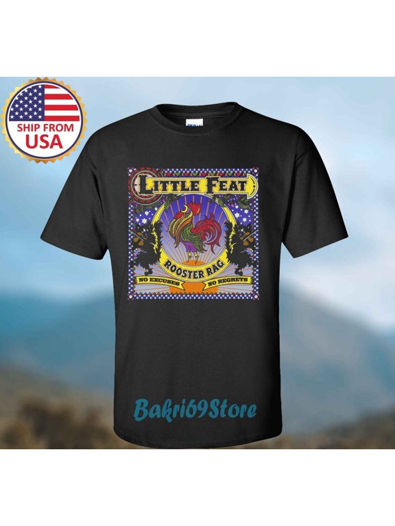 Little Feat Rooster Rag Men's Black T-shirt Size S-5XL