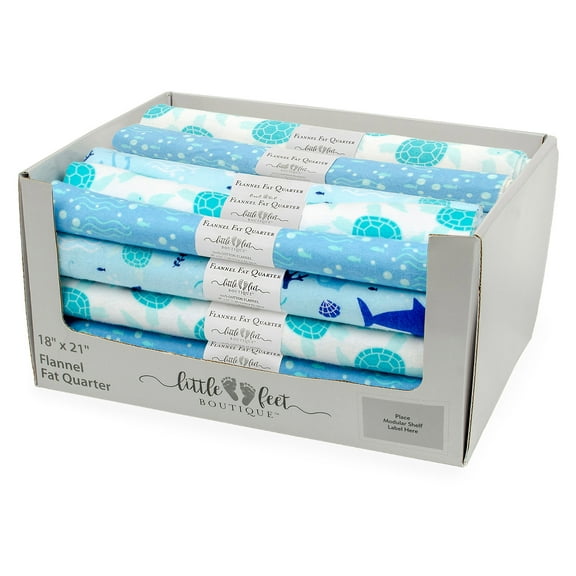 Little Feet Boutique Sea Life 18"x21" Cotton Flannel Precut Multi 33 Pieces