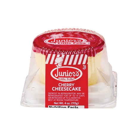 Junior's Little Fellas Cherry Topped New York Style Cheesecake, 4 oz, Frozen