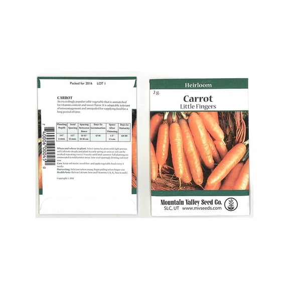 Little Finger Carrot Seeds - 2 Gram Packet - Non-GMO, Heirloom Vegetable Garden Seeds - Gardening, Microgreens