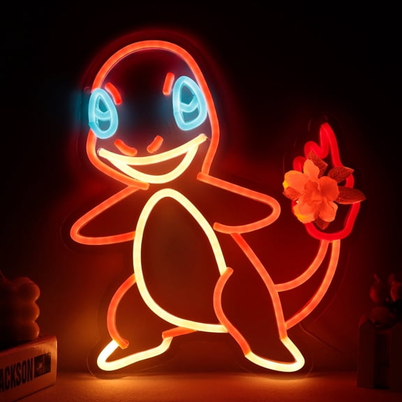 JFLLamp LED Neon Sign Cartoon Dragon Shape Multicolor Light USB Powered Wall Decor Lamp for Kids Room Bedroom Hanging Light