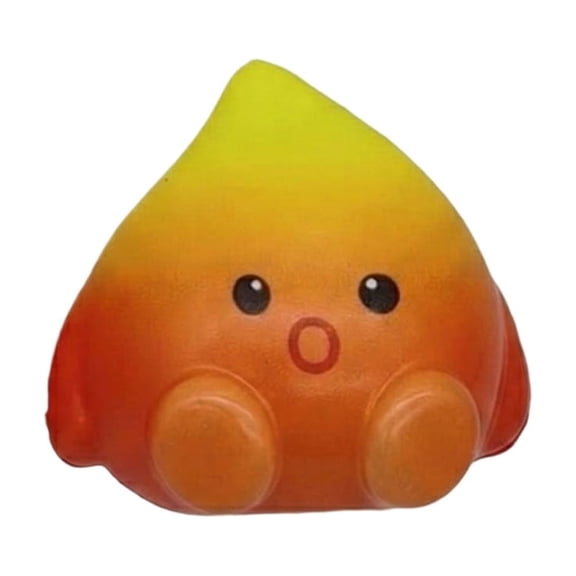 Little Fire Man Squishy Smile Style Slow Rise Flame Shaped Soft Stress Relief Anxiety Fidget Spark Novelty Fun Desk Accessory Vent Gift