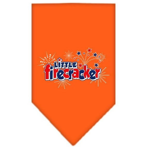 Mirage Pet Little Firecracker Screen Print Bandana Orange Large