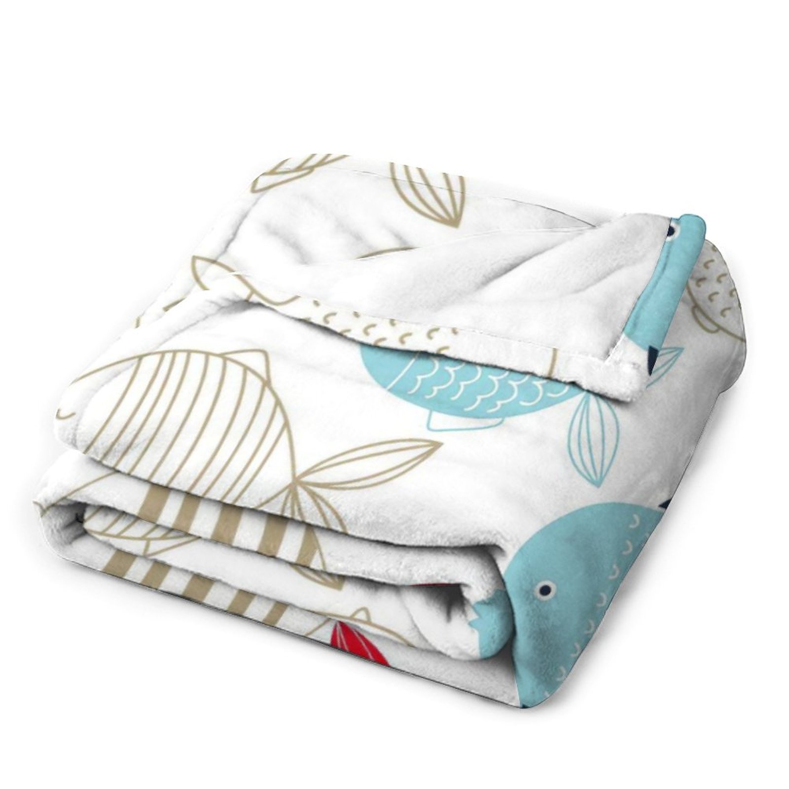 Little Fish Blanket Plush Fuzzy Throw Blanket Warm Soft Fall Blankets