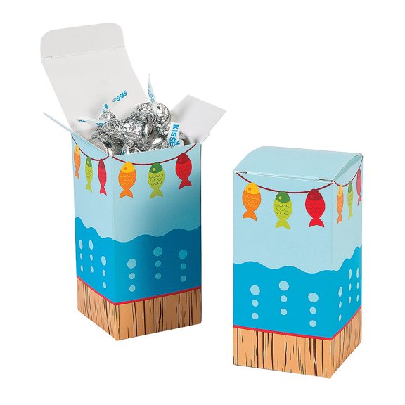 Little Fisherman Favor Boxes - Party Supplies - 12 Pieces