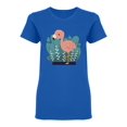 thumbnail image 1 of Little Flamingo Shaped T-Shirt Women -Image by Shutterstock, Female Large, 1 of 2