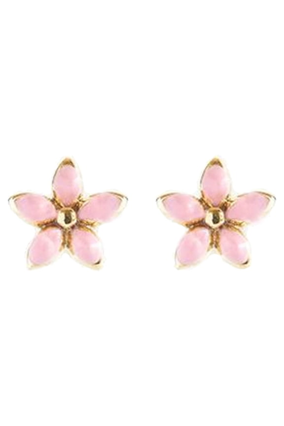 Little Flower Cartilage Mini Stud Earrings for Women Enamel 18K Gold Plated Tragus Sleeper Tiny Studs