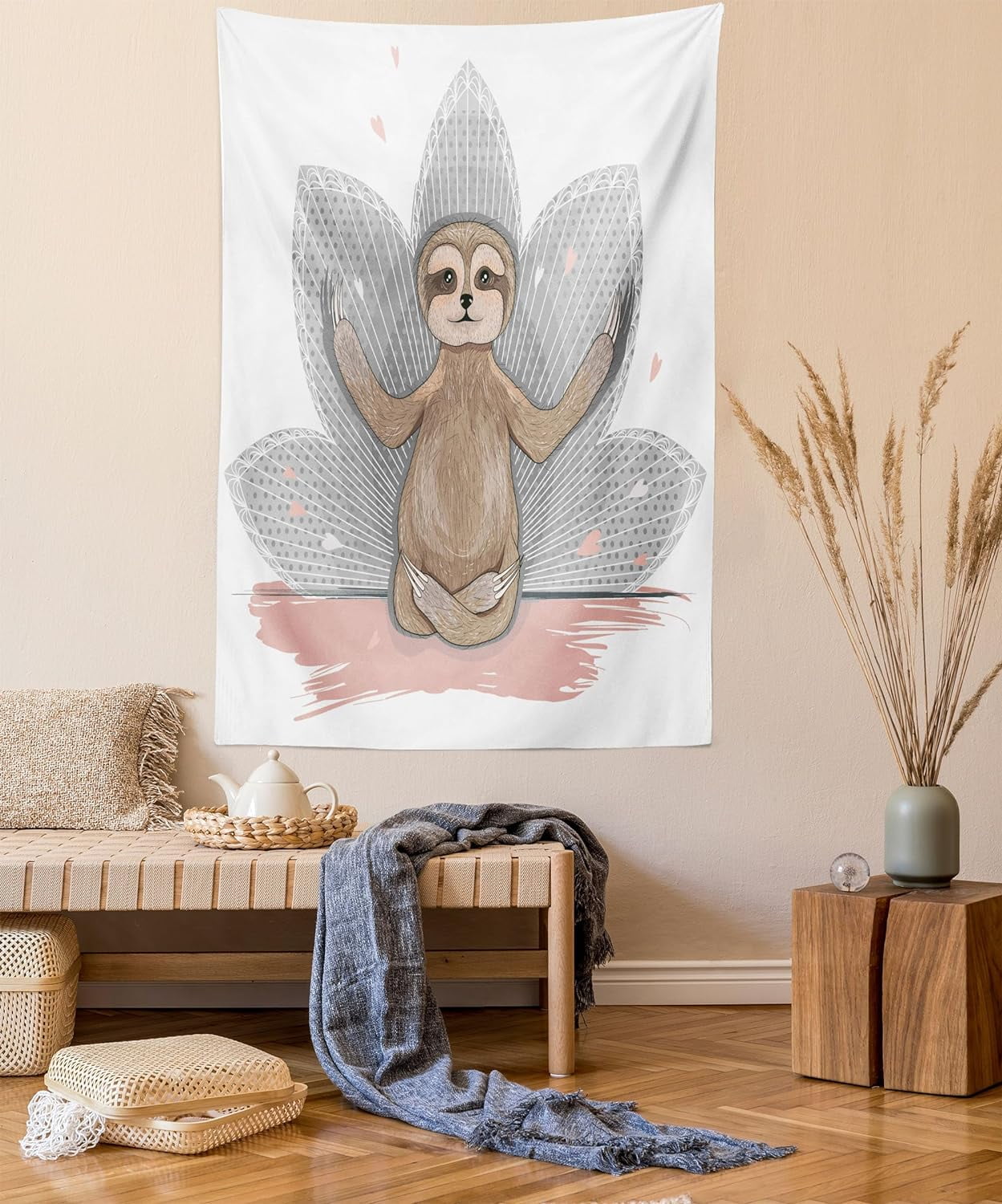 Little Flower Yoga Asana Positions Fun, Wall Hanging For Bedroom Living