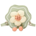 thumbnail image 1 of Little Flower mini purse for children accessories bag PU cross-shoulder bag-green, 1 of 5