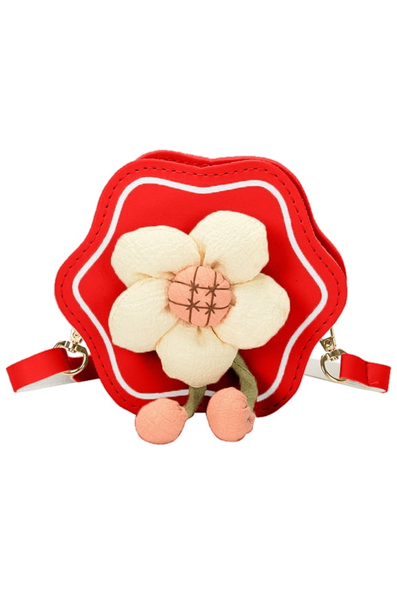 mini purse for children accessories bag PU cross-shoulder bag-red