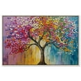 thumbnail image 1 of Little Flowered Branch Canvas Colorful Tree Art by Art Remedy, Silver Frame, 15" x 10", 1 of 7