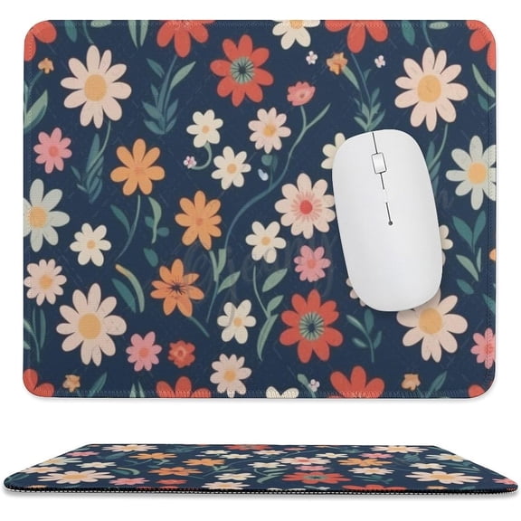 Little Flowers Mouse Pad, Personalized Premium-Textured Custom Mouse Mat Design, Washable Mousepad, Non-Slip Rubber Base Computer Mouse Pads for Wireless Mouse 10"x12"