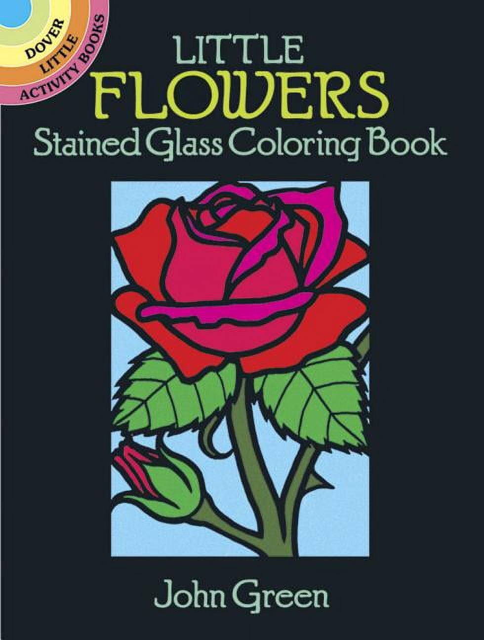 14 ADVANCED COLORING Books for Adults Mix Stained Glass Dover