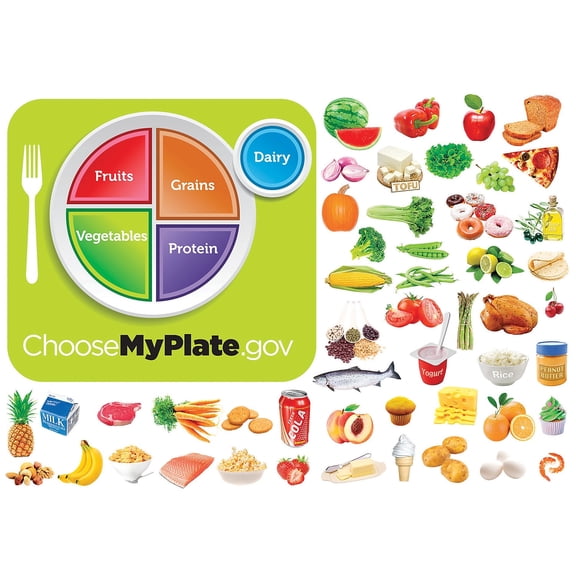 Little Folk Visuals MyPlate Felt Set Activity for Kids - Nutrition, Placemat, Board, Healthy Food Learning Toy