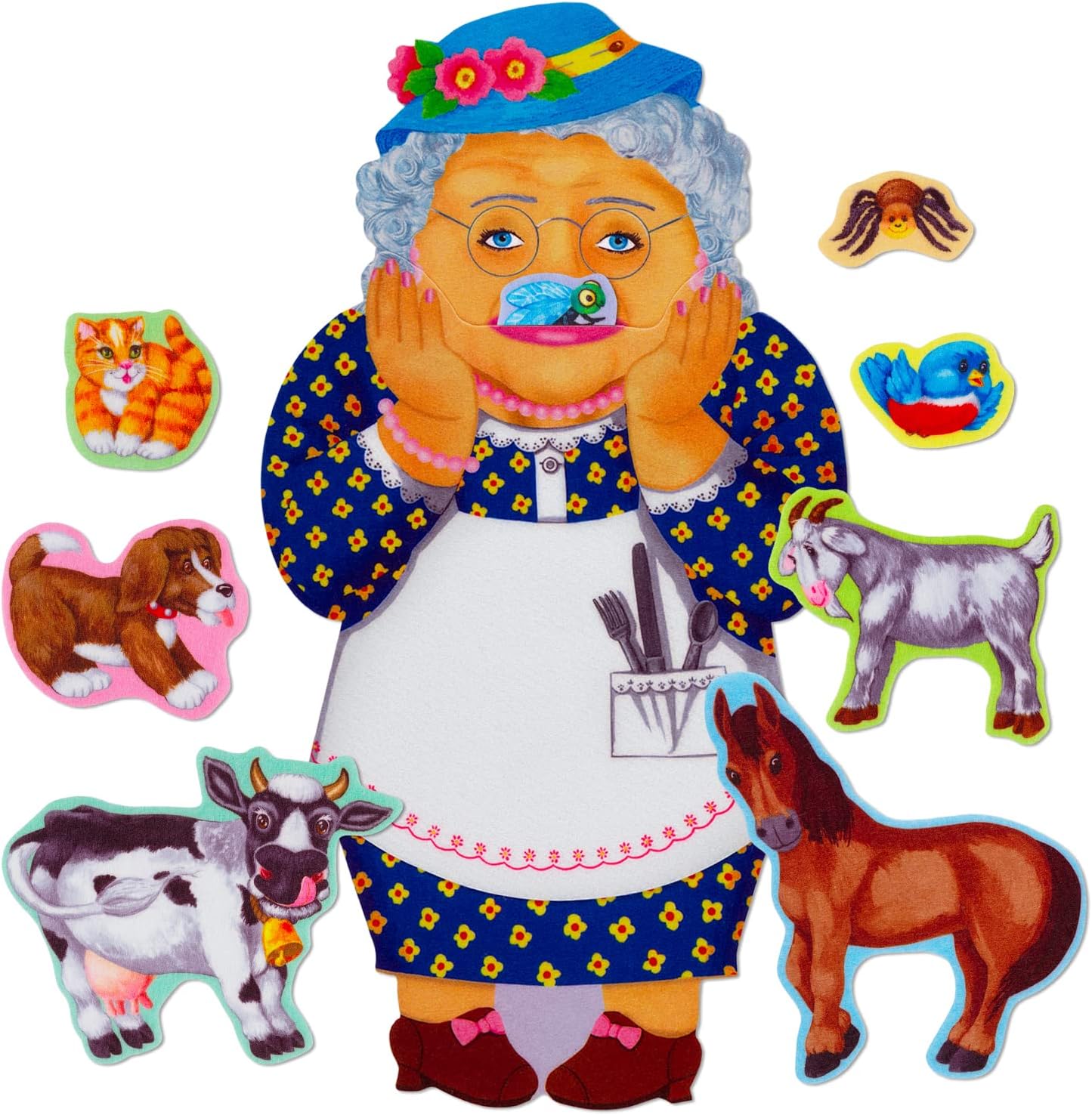 Little Folk Visuals Old Lady Who Swallowed a Fly Precut Flannel/Felt