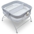 thumbnail interactive-video image 1 of Little Folks Twin EZ Fold Ultra Compact Double Bassinet by Delta Children, Aqua Geo, 1 of 9