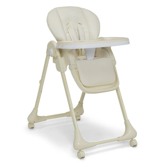 Little Folks by Delta Children 2-in-1 SlimFold High Chair for Babies and Toddlers, Cream