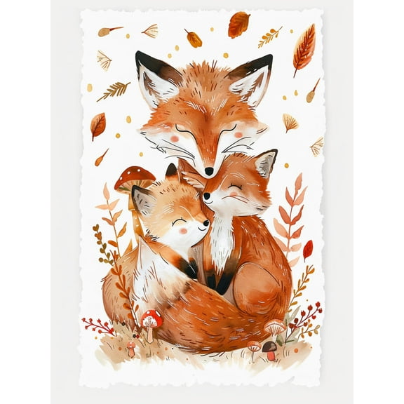 Little Fox and Mother Hug Together DIY 11CT Stamped Cross Stitch Kits for Beginners Easy Needlepoint Embroidery Counted Cross Stitch Art Craft for Wall Decoration 12x16inch(4)