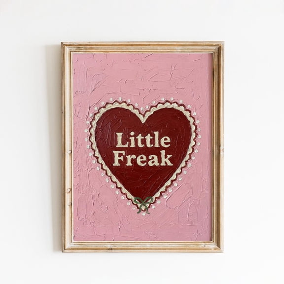 Little Freak Soft Rose Heart Playful Statement Living Room Bedroom Office Decor Wall Art Unframed Paper Print