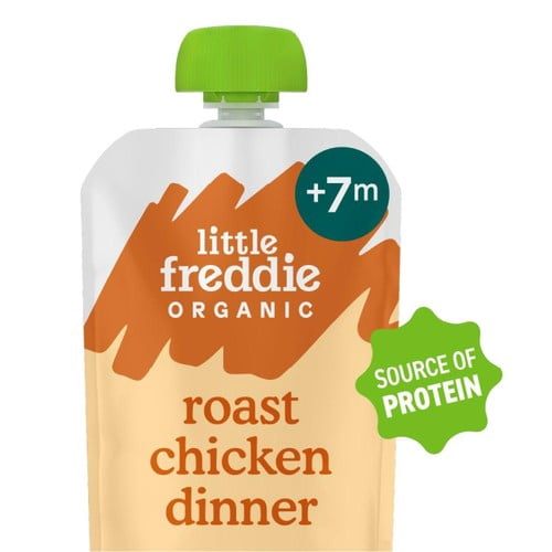 Little Freddie Organic Roast Chicken with Veg Baby Food Pouch 6m+ 130g, British Import (Pack of 2)