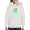 thumbnail image 1 of Little Frog Taking Bubble Bath Hoodie Juniors -Image by Shutterstock,  Large, 1 of 4