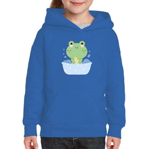 Little Frog Taking Bubble Bath Hoodie Juniors -Image by Shutterstock, x-Large