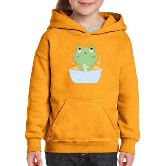 Little Frog Taking Bubble Bath Hoodie Juniors -Image by Shutterstock, x-Large