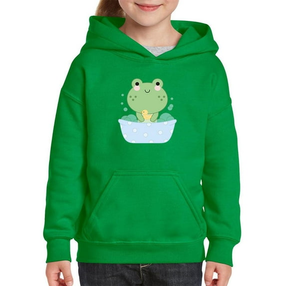Little Frog Taking Bubble Bath Hoodie Juniors -Image by Shutterstock, x-Large
