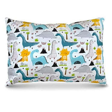 ADDISON BELLE Toddler Pillowcase - 100% Cotton, Fits 13x18 To 14x19 Pillows, Dinosaur Print