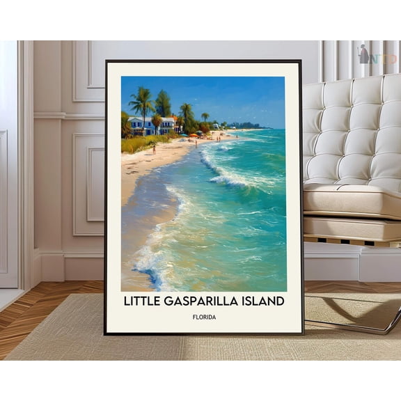 Little Gasparilla Island Florida Poster, Unframed Paper Poster 8x10in