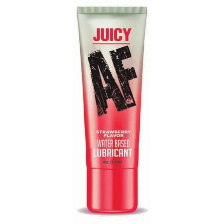 Little Genie Juicy AF Water Based Flavored Personal Lubricant Gel, Strawberry, 4 oz