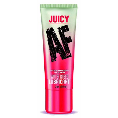 Little Genie Juicy AF Water Based Flavored Personal Lubricant, Liquids Strawberry, 2 oz