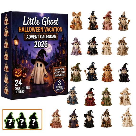 Little Ghost Halloween Vacation Advent Calendar 2026, Premium Collector Kit with Secret Hidden Ghosts & Illuminated Display Box
