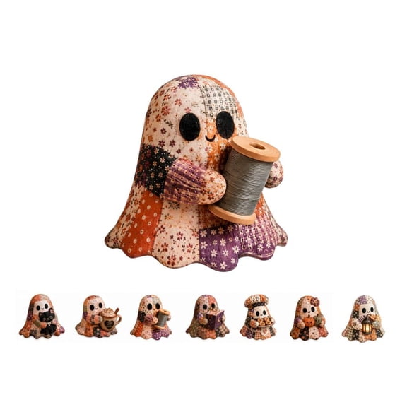 Little Ghost’s Cozy Halloween DIY Patchwork Kit – Great for Cat Moms & Pet-Themed Fall Displays (Ghost Sewing Room)