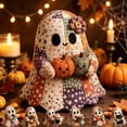 thumbnail image 1 of Little Ghost's Cozy Halloween DIY Patchwork Kit, with Pre-Cut Fabric, Stuffing & Accessories, Halloween Decoration & Gift（F）, 1 of 6