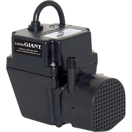 Little Giant 502375 In-line/Submersible 300 GPH, 1/40 HP, 115 Volt Manual Small Oil-filled Aluminum Pump with 15-ft. Cord, Black, 2E-38N-WG