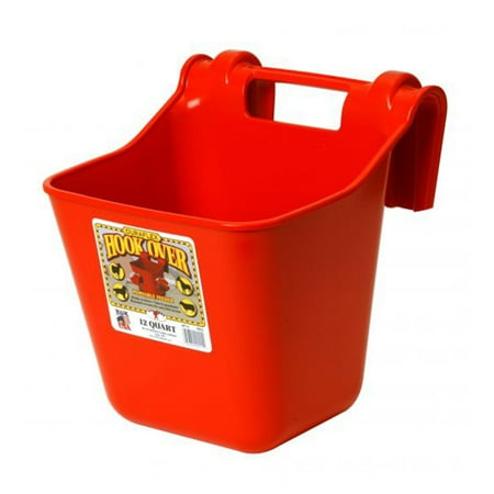 Little Giant 12 Quart Mountable Livestock & Pet Hook Over Feeder, Red