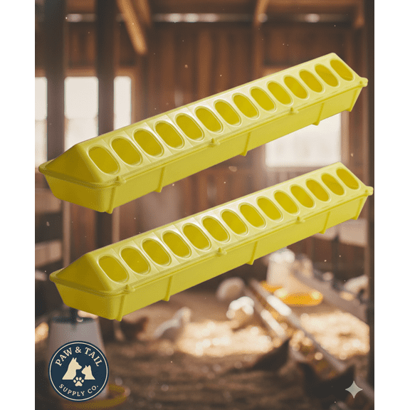 Little Giant 20" Flip-Top Chick & Poultry Feeder Yellow Snap-Lock Spill Yellow 2PCK