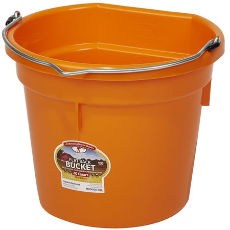 Little Giant 20Qt Flatback Plastic Bucket Orange