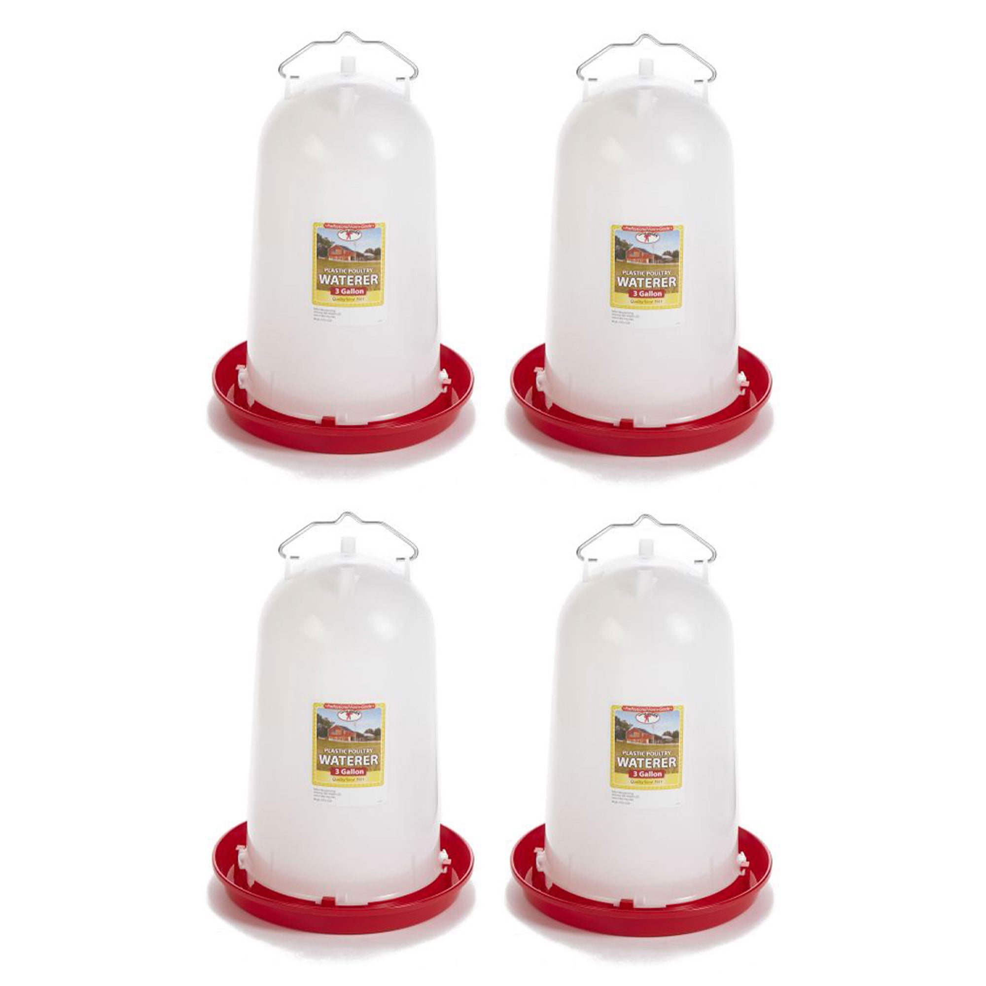 Little Giant 3-Gallon Heavy-Duty Plastic Gravity Fed Poultry Waterer (4 Pack)